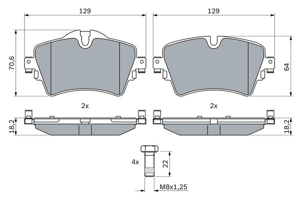 BOSCH BOS0986494736 fékbetét készlet, tárcsafék