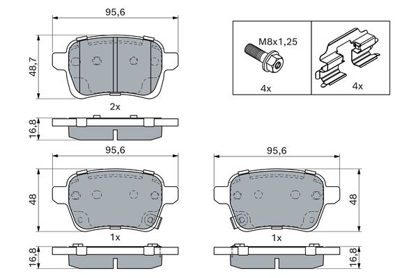 BOSCH 0986494747 Fékbetét készlet, tárcsafék