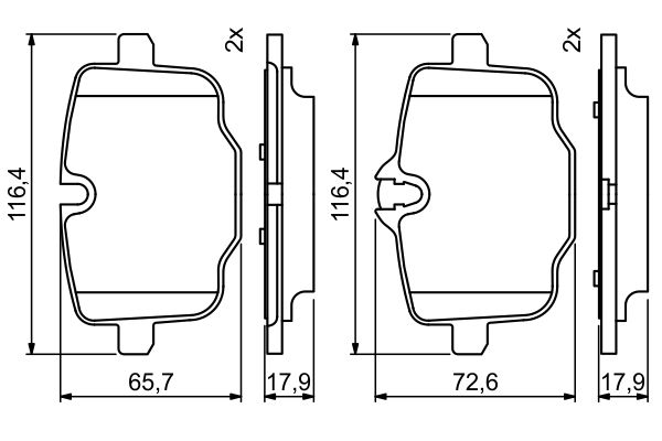 BOSCH 1003099674 0986494759 - HÁTSÓ FÉKBETÉT KÉSZLET