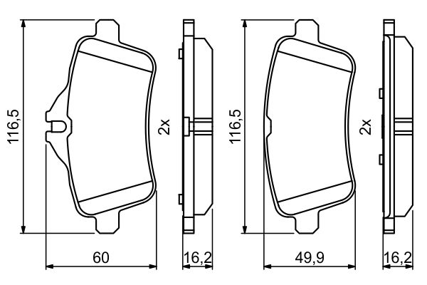 BOSCH 1003009444 0986494771 - HÁTSÓ FÉKBETÉT KÉSZLET