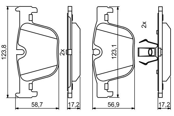 BOSCH 0986494786 Fékbetét készlet, tárcsafék