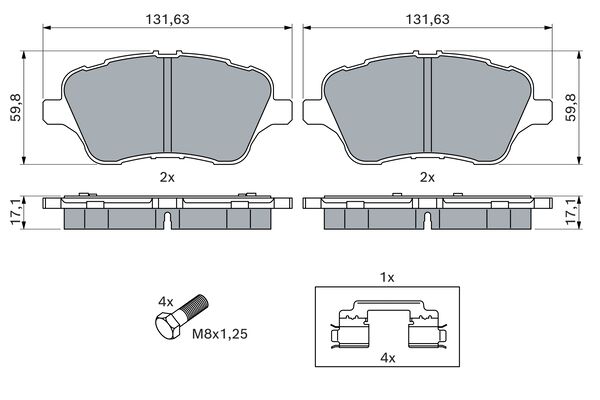 BOSCH 0986494792 Fékbetét készlet, tárcsafék