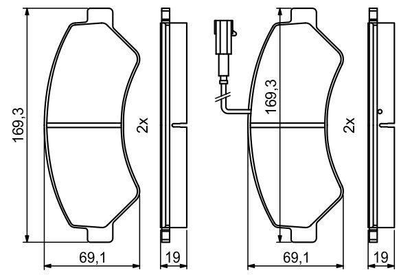 BOSCH 258 409 0 986 494 799 - Fékbetét készlet, tárcsafék