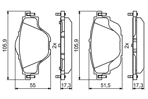 BOSCH 258 416 0 986 494 805 - Fékbetét készlet, tárcsafék