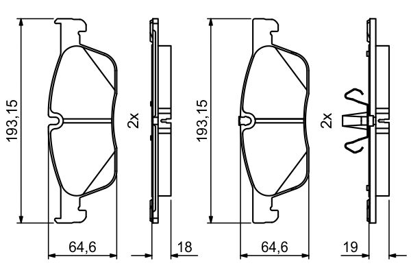 BOSCH 0986494818 Fékbetét készlet, tárcsafék