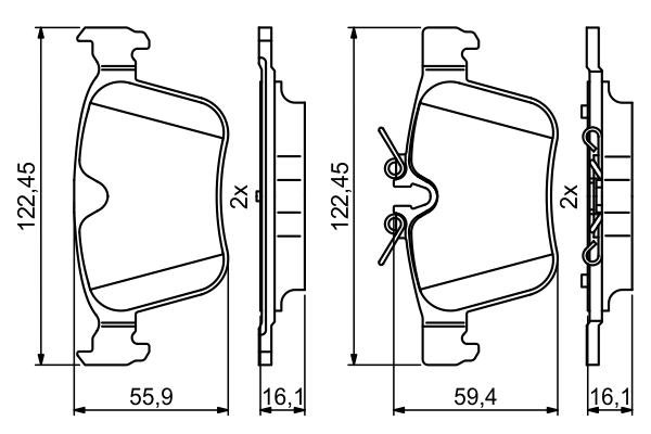 BOSCH BOH0986494819 Fékbetét