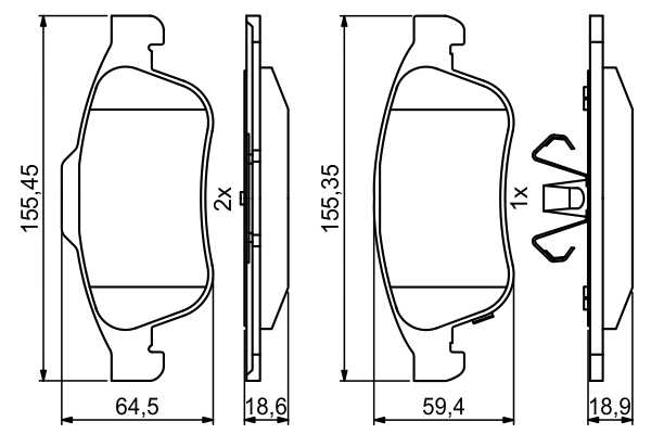 BOSCH BOH0986494826 Fékbetét
