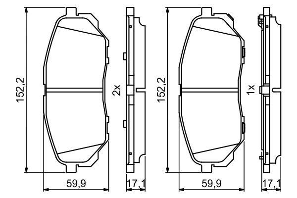 BOSCH 0986494827 Fékbetét készlet, tárcsafék