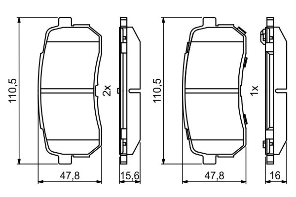 BOSCH 1001772326 0986494828 - HÁTSÓ FÉKBETÉT KÉSZLET