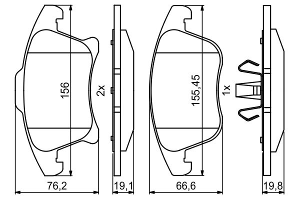 BOSCH 0986494837 Fékbetét készlet, tárcsafék