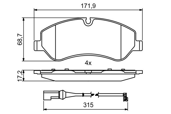 BOSCH 0986494844 Fékbetét készlet, tárcsafék