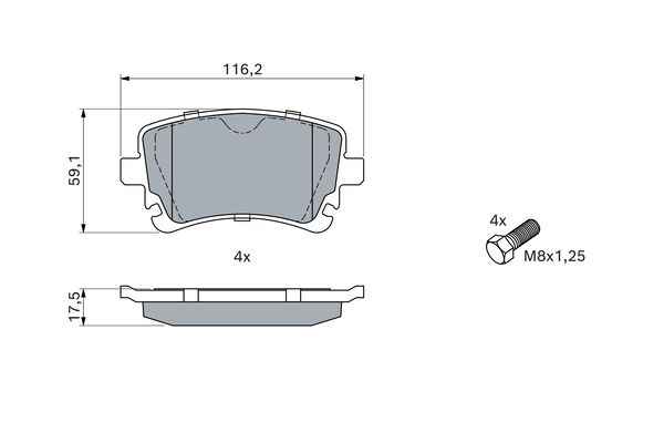 BOSCH 0986494889 fékbetétkészlet, tárcsafék