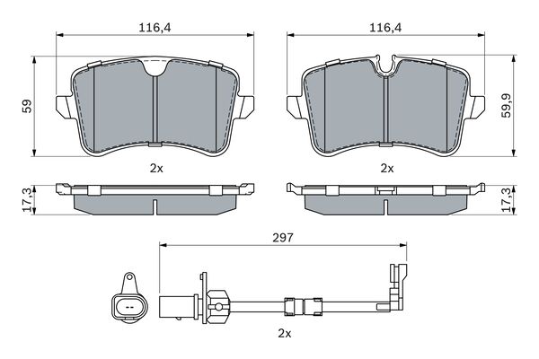 BOSCH 0986494915 Fékbetét készlet, tárcsafék