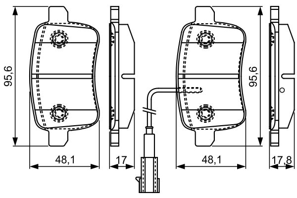 BOSCH 1011194911 0986495305 - HÁTSÓ FÉKBETÉT KÉSZLET