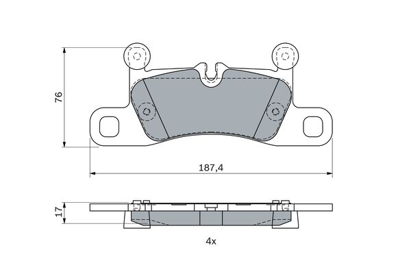 BOSCH 1011589578 0986495371 - HÁTSÓ FÉKBETÉT KÉSZLET