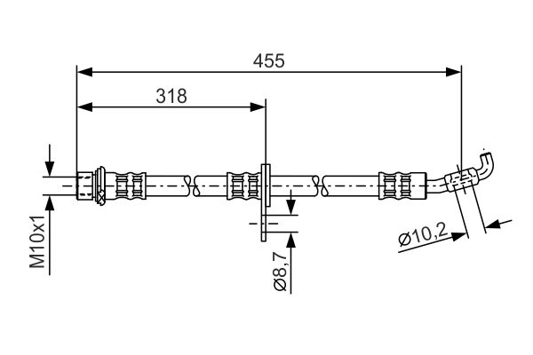 BOSCH 1987476727 Fékcső, gumifékcső