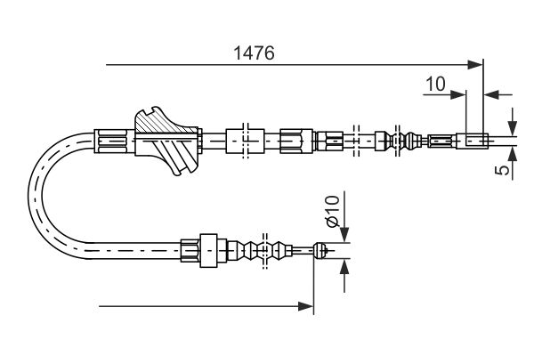 BOSCH 1987477064 Kézifék bowden, kézifék kötél