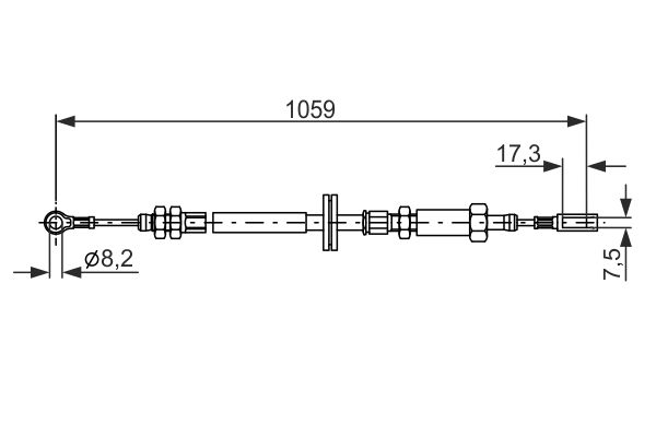 BOSCH 1987477114 Kézifék bowden, kézifék kötél