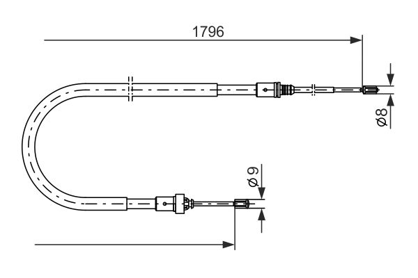 BOSCH BOS1987477235 huzal, rögzítőfék