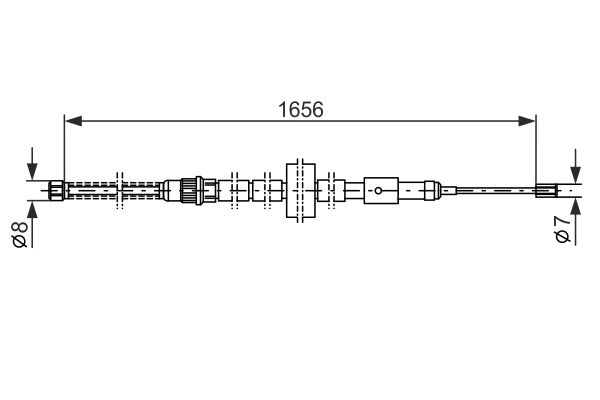 BOSCH 1987477429 Kézifék bowden, kézifék kötél