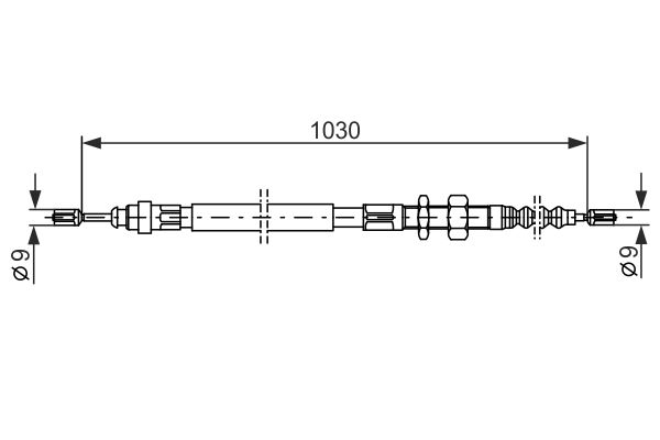 BOSCH 1987477491 Kézifék bowden, kézifék kötél