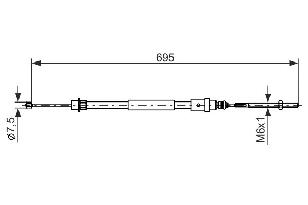 BOSCH BOS1987477572 huzal, rögzítőfék