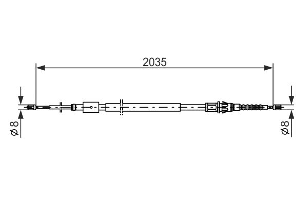 BOSCH 1987477598 Kézifék bowden, kézifék kötél