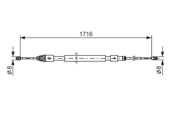 BOSCH 1987477599 Kézifék bowden, kézifék kötél