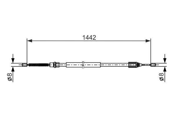 BOSCH 1987477643 Kézifék bowden, kézifék kötél