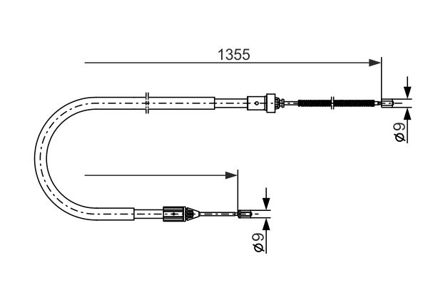 BOSCH BOS1987477644 huzal, rögzítőfék