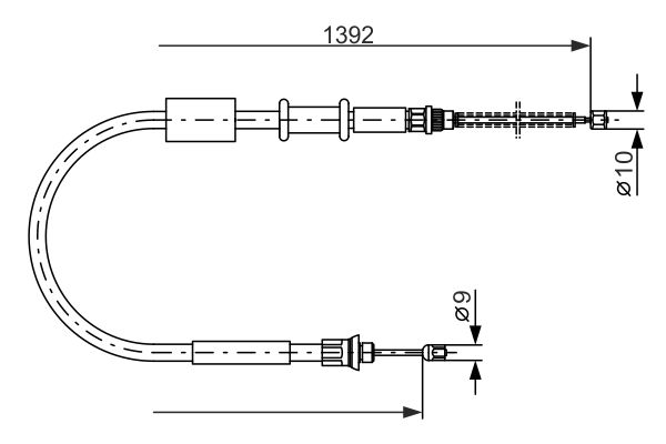 BOSCH 1987477656 Kézifék bowden, kézifék kötél