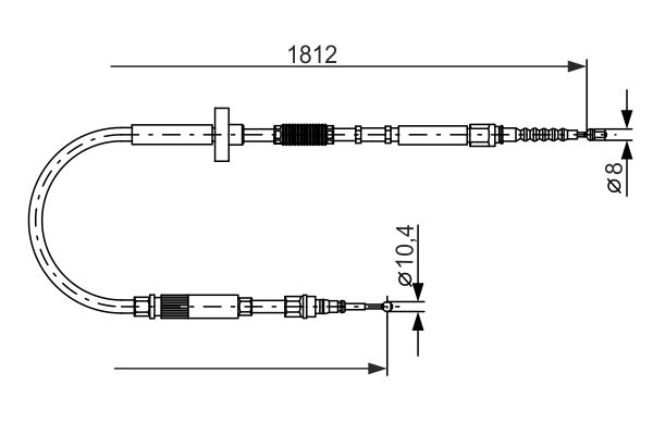 BOSCH 1987477659 Kézifék bowden, kézifék kötél