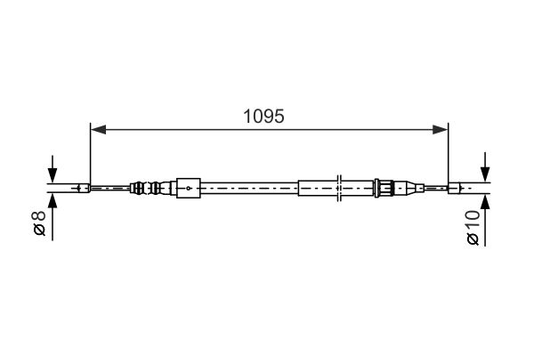 BOSCH 1987477660 Kézifék bowden, kézifék kötél