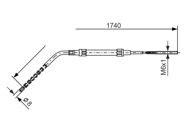 BOSCH 1987477689 Kézifék bowden, kézifék kötél