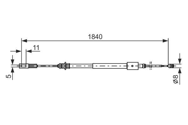 BOSCH 1987477712 Kézifék bowden, kézifék kötél