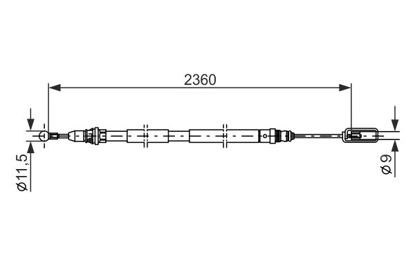 BOSCH BOS1987477714 huzal, rögzítőfék