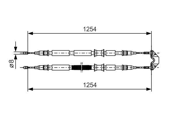 BOSCH 1987477764 Kézifék bowden, kézifék kötél