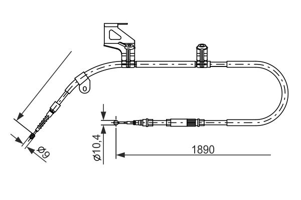 BOSCH 1987477803 Kézifék bowden, kézifék kötél