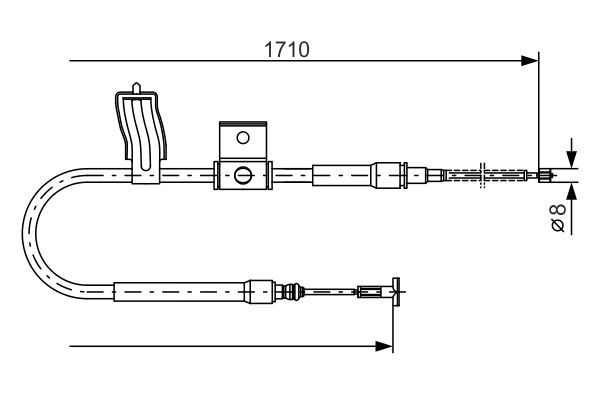 BOSCH 1987477829 Kézifék bowden, kézifék kötél