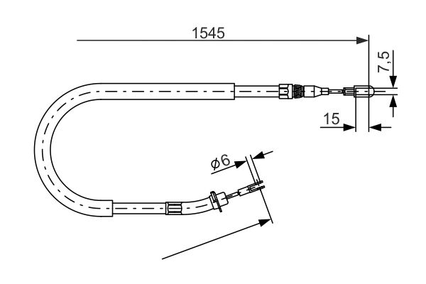 BOSCH 1001432382 1987477857 - huzal, rögzítőfék