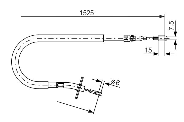 BOSCH 1987477858 Kézifék bowden, kézifék kötél