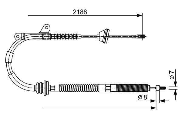 BOSCH 1987477879 Kézifék bowden, kézifék kötél