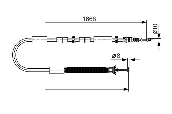 BOSCH 1987477911 Kézifék bowden, kézifék kötél