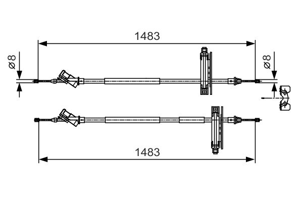 BOSCH 1987477930 Kézifék bowden, kézifék kötél