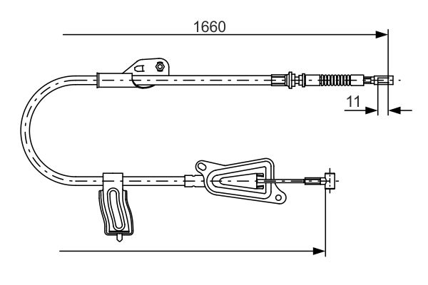 BOSCH 1987477944 Kézifék bowden, kézifék kötél