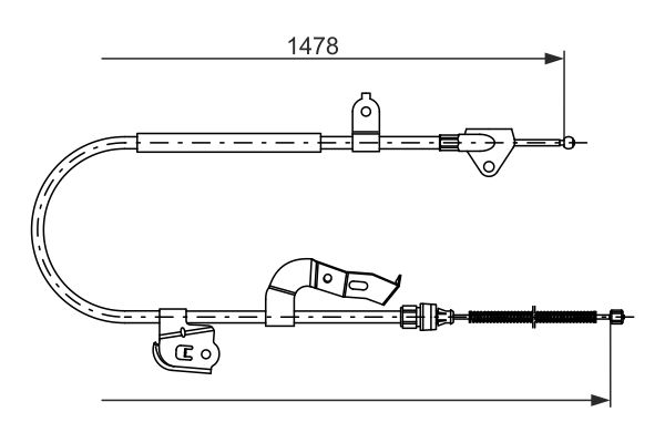 BOSCH 1987477951 Kézifék bowden, kézifék kötél