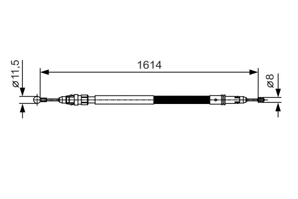 BOSCH 1001771348 1987482007 - huzal, rögzítőfék