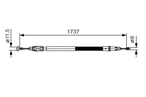 BOSCH 1987482008 Kézifék bowden, kézifék kötél