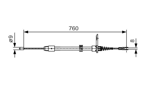 BOSCH 1987482022 Kézifék bowden, kézifék kötél