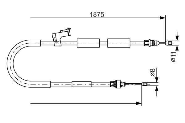 BOSCH 1987482057 Kézifék bowden, kézifék kötél